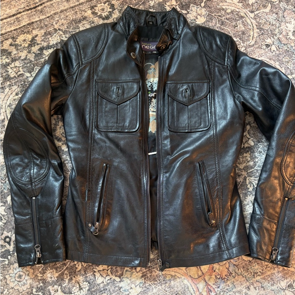 Black Leather Moto Jacket